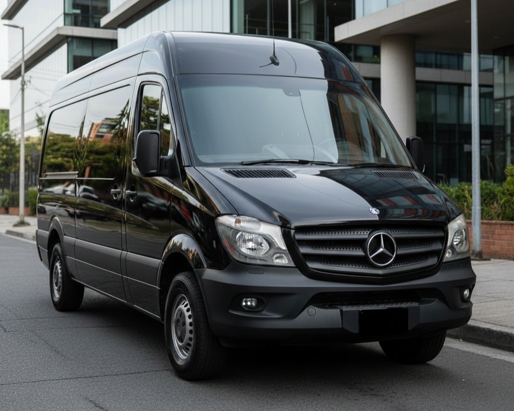 Mercedes-Benz Sprinter negra - Transporte grupal seguridad Colombia